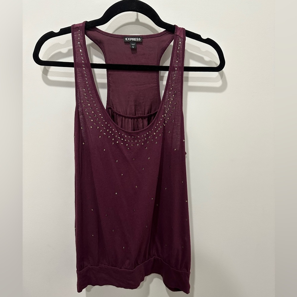 Express bejeweled halter top tank